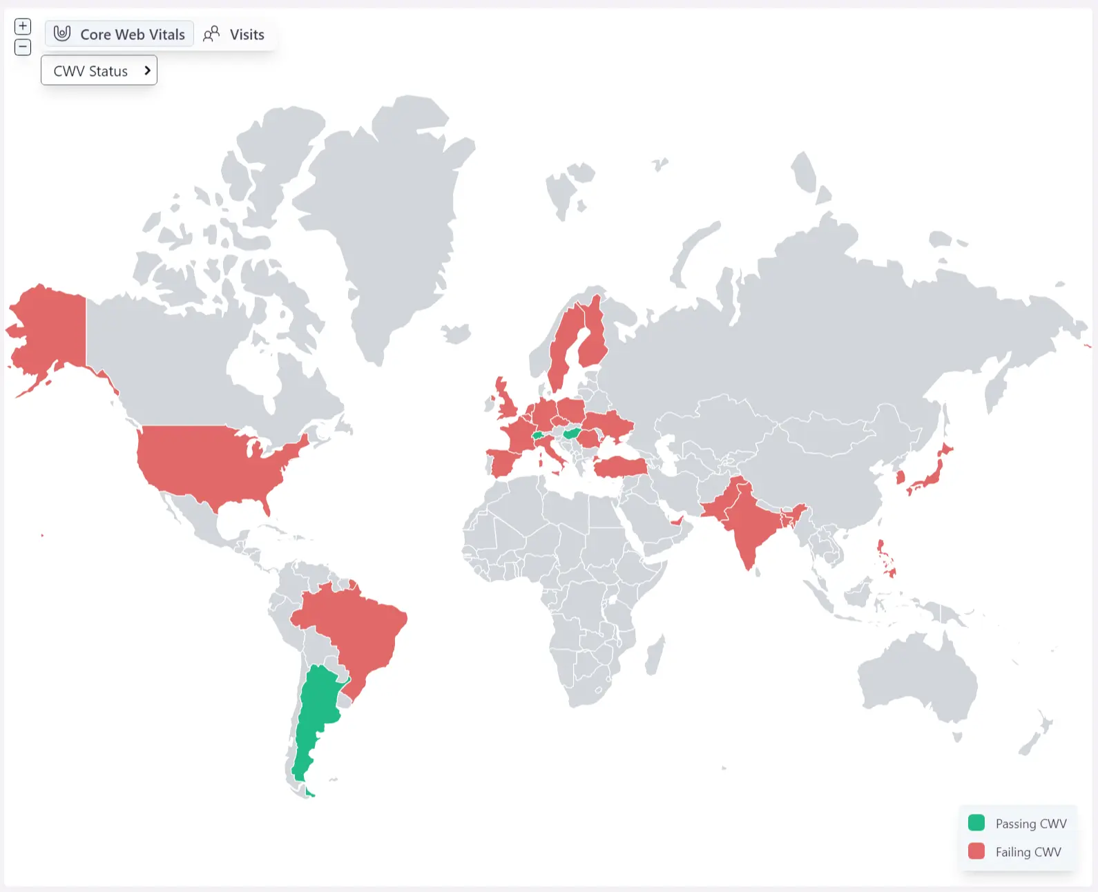 Countries distribution in Wattspeed