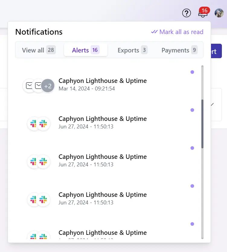 Notifications in Wattspeed