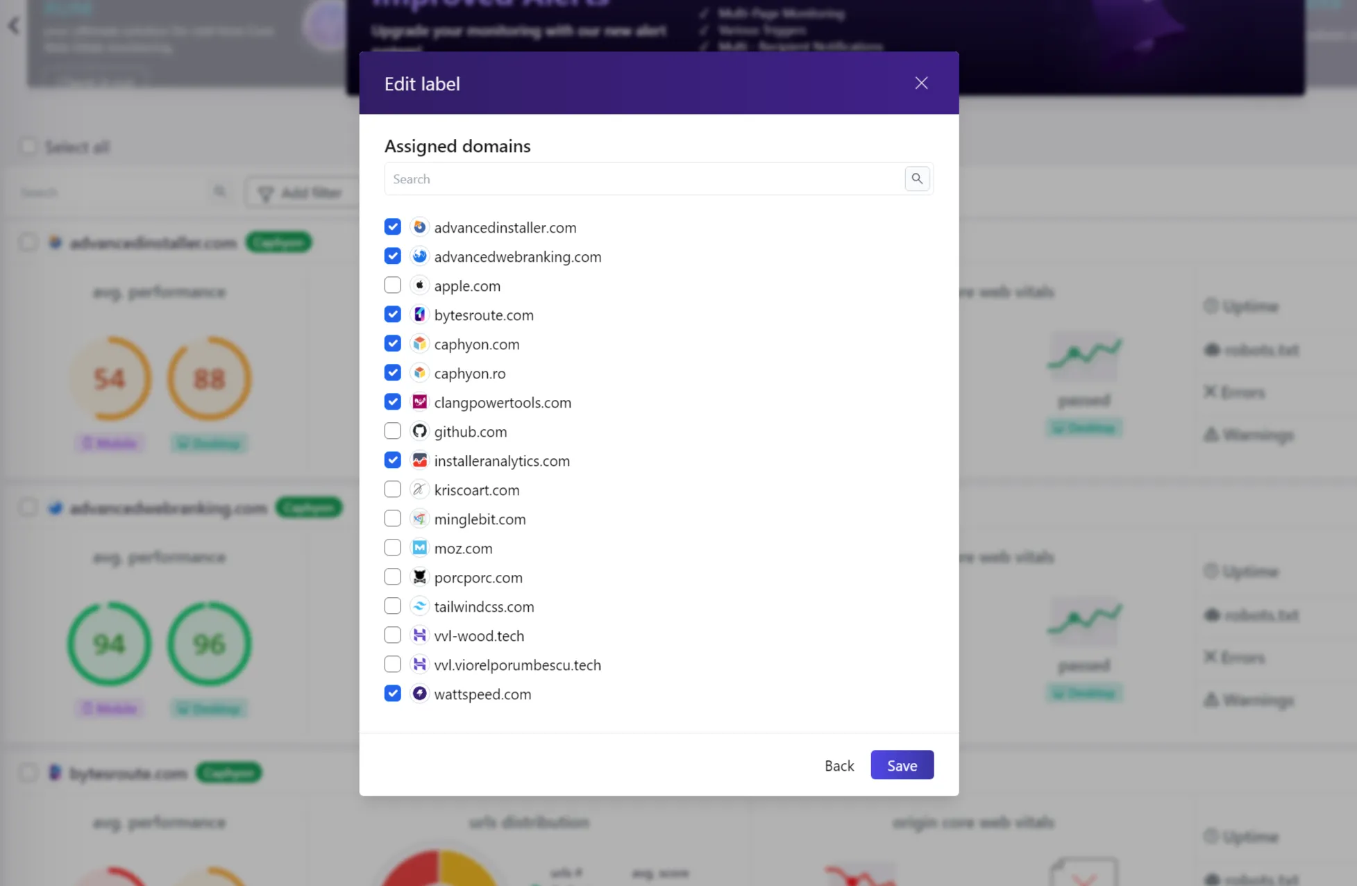 Labels in Wattspeed Home report