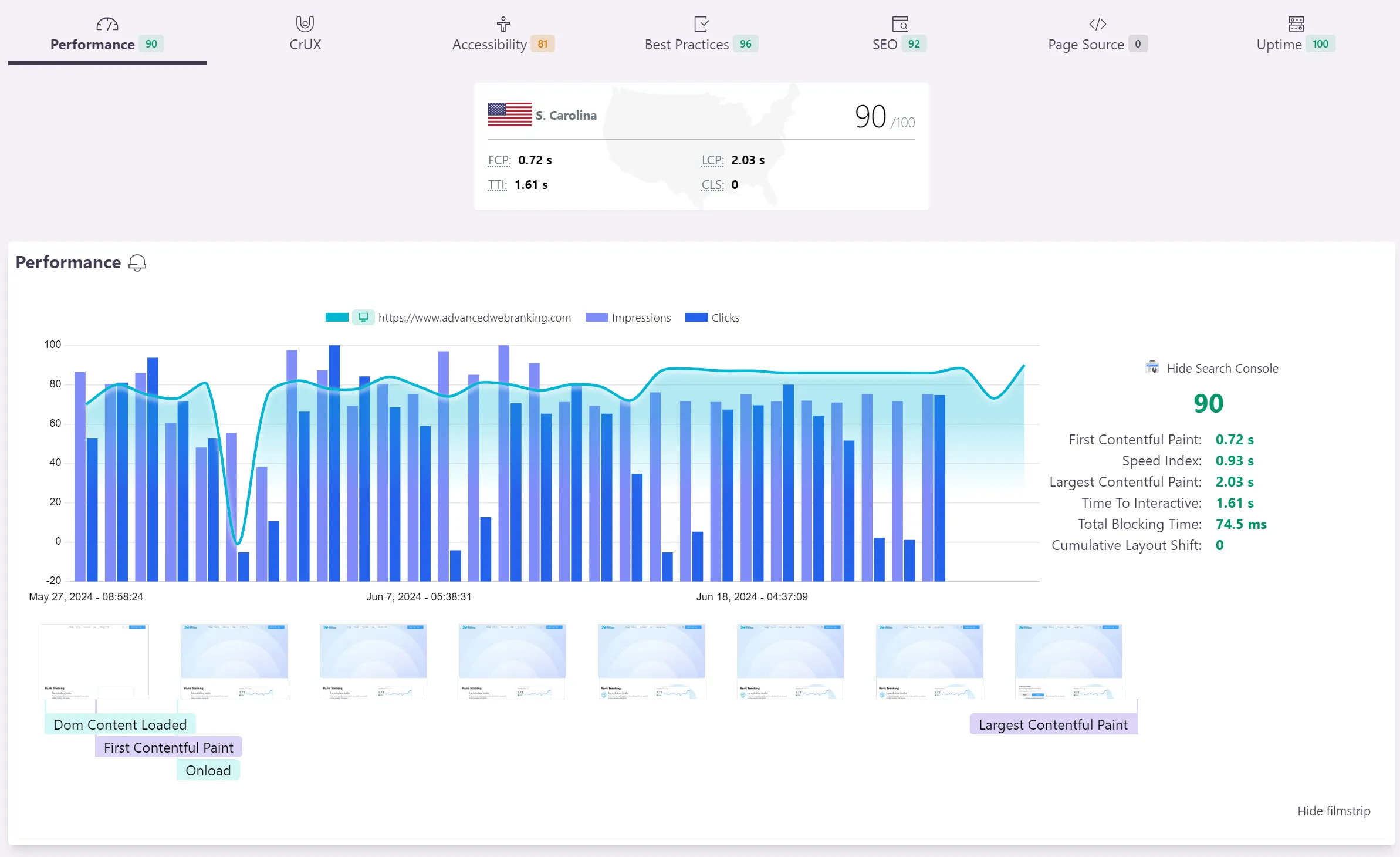 Performance history in Wattspeed
